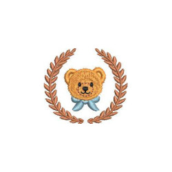 Matriz De Bordado Mini Moldura Com Urso Preenchido