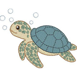 Matriz De Bordado Tartaruga Marinha Cute 9 Cm