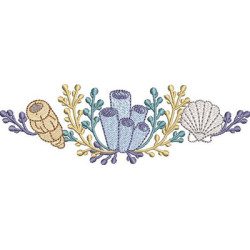 Matriz De Bordado Recife De Coral Com Concha 15 Cm