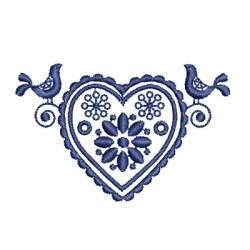 Embroidery Design Heart Scandinavian Folk Art