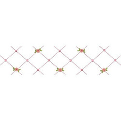 Embroidery Design Down Chess Band And Flowers 2