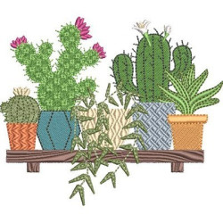 Embroidery Design Shelf Of Miscellaneous Vases 1