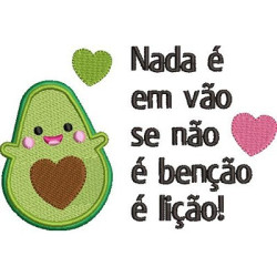 Embroidery Design Cute Motivational Avocado 1 Pt