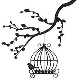 Embroidery Design Cage On The Branch