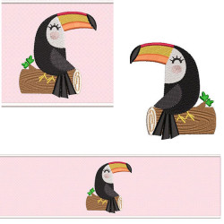 SET LAVABO TOWEL TOUCAN