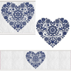 Embroidery Design Set Lavabo Towel Heart