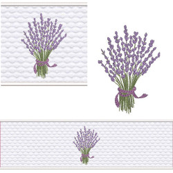 Embroidery Design Set Lavabo Towel Lavender