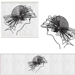 Matriz De Bordado Conjunto Para Lavabo Retrato Mulher