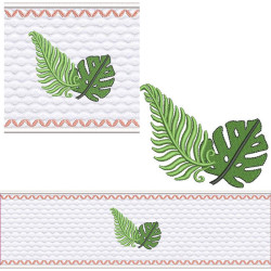 SET LAVABO TOWEL FOLIAGE