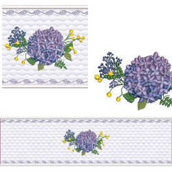 Embroidery Design Set Lavabo Towel Hydrangea