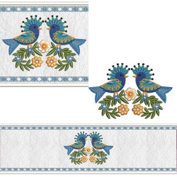 Embroidery Design Set Lavabo Towel Birds