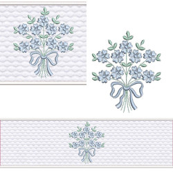 Embroidery Design Set Lavabo Towel Bouquet