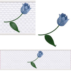 Embroidery Design Set Lavabo Towel Tulip