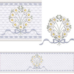 Matriz De Bordado Conjunto Para Lavabo Bouquet De Flores 2