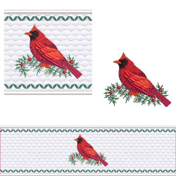 Embroidery Design Set Lavabo Towel Bird 3