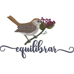 Diseño Para Bordado Pájaro Equilibrio Pt