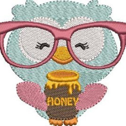 Embroidery Design Owl With Glasses 16