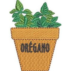 Diseño Para Bordado Florero Condimento De Orégano