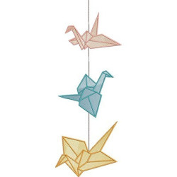 Diseño Para Bordado Tsurus Plegables Japoneses 2 Rippled