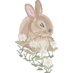 Embroidery Design Rabbit In The Garden In Cross Stitch 1
