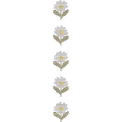 Embroidery Design Border Vertical Of Daisies