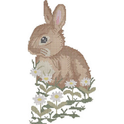 Embroidery Design Rabbit In The Garden In Cross Stitch 2