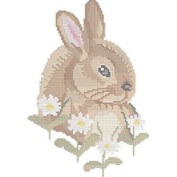 Embroidery Design Rabbit In The Garden In Cross Stitch 3