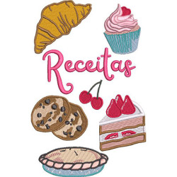 Diseño Para Bordado Portada De Cuaderno De Recetas
