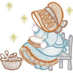 Matriz De Bordado Boneca Sunbonnet Rippled 1
