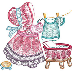 Matriz De Bordado Boneca Sunbonnet Rippled 3