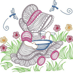 Matriz De Bordado Boneca Sunbonnet Rippled 5