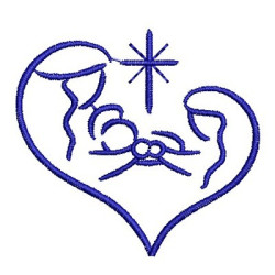 Embroidery Design Sacred Family Contoured