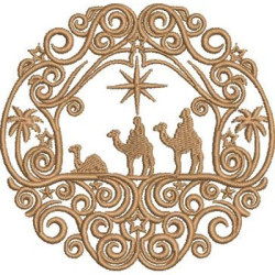 Embroidery Design Three Wise Men Decorated