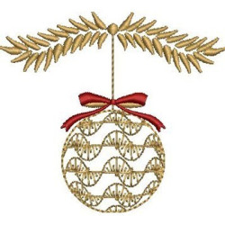 Embroidery Design Branch With Christmas Ball 3