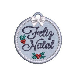 Matriz De Bordado Bolinha Feliz Natal