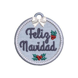 Matriz De Bordado Bolinha De Natal Feliz Navidad