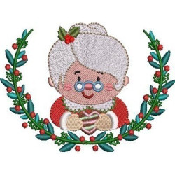 Matriz De Bordado Moldura Mamãe Noel Cute 2