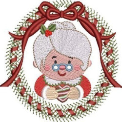 Diseño Para Bordado Marco Mamá Noel Cute 4