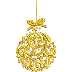 Diseño Para Bordado Bola De Navidad Dorada