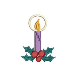 Embroidery Design Small Christmas Candle