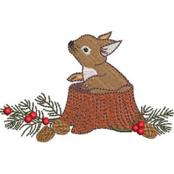 Embroidery Design Christmas Squirrel 3