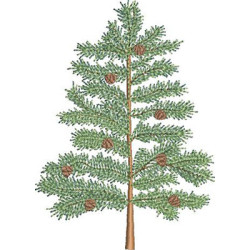 Diseño Para Bordado Árbol De Navidad Realista 2