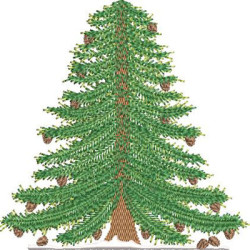 Diseño Para Bordado Árbol De Navidad Realista 3