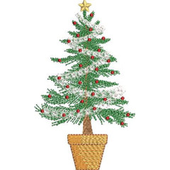 Embroidery Design Realistic Christmas Tree 15..