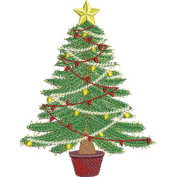 Diseño Para Bordado Árbol De Navidad Realista 8