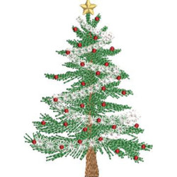 Diseño Para Bordado Árbol De Navidad Realista 9