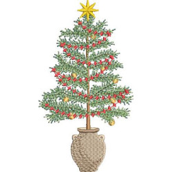 Diseño Para Bordado Árbol De Navidad Realista 10