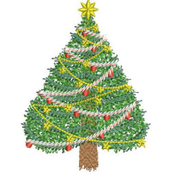 Diseño Para Bordado Árbol De Navidad Realista 11