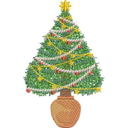 Diseño Para Bordado Árbol De Navidad Realista 12