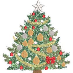 Diseño Para Bordado Árbol De Navidad Realista 13